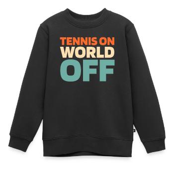 Tennis Tennis On World Off - Sweat Premium enfant bio - noir - Devant - AI Model Kid Female (0cm)