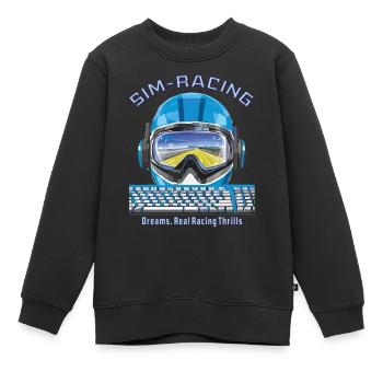 SIM RACING Dreams, Real Racing Thrills - Kinder Premium Organic Sweatshirt - Schwarz - Vorne - AI Model Kid Female (0cm)