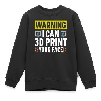 Filament d’imprimante 3D Impression 3D Impression 3D Imprimante 3D - Sweat Premium enfant bio - noir - Devant - AI Model Kid Female (0cm)