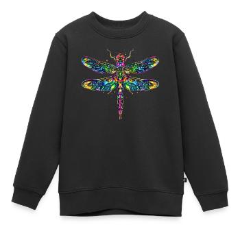 Libellule Libellule Ailes Colorées Libellules Mignonnes - Sweat Premium enfant bio - noir - Devant - AI Model Kid Female (0cm)