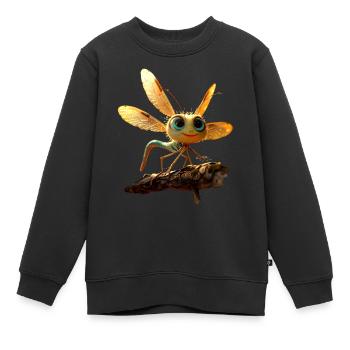 Libellule Libellule Ailes Colorées Libellules Mignonnes - Sweat Premium enfant bio - noir - Devant - AI Model Kid Female (0cm)