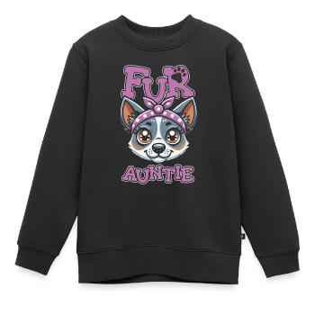 Australian Cattledog Dog Auntie Pour Tante - Sweat Premium enfant bio - noir - Devant - AI Model Kid Female (0cm)