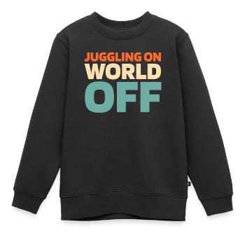 Jonglieren Jongleur Juggling On World Off - Kinder Premium Organic Sweatshirt - Schwarz - Vorne - AI Model Kid Female (0cm)
