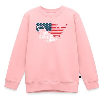 USA Flagge Amerika Landschaftsgärtner - Kinder Premium Organic Sweatshirt - Rosa - Vorne - AI Model Kid Female (0cm)