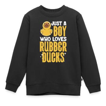 Quietscheentchen Quietscheente Gummiente - Kinder Premium Organic Sweatshirt - Schwarz - Vorne - AI Model Kid Female (0cm)