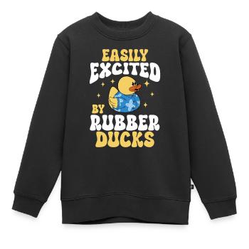 Quietscheentchen Quietscheente Gummiente - Kinder Premium Organic Sweatshirt - Schwarz - Vorne - AI Model Kid Female (0cm)