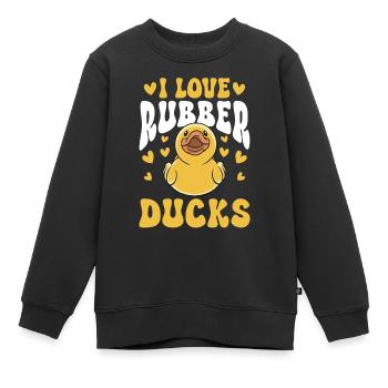 Quietscheentchen Quietscheente Gummiente - Kinder Premium Organic Sweatshirt - Schwarz - Vorne - AI Model Kid Female (0cm)