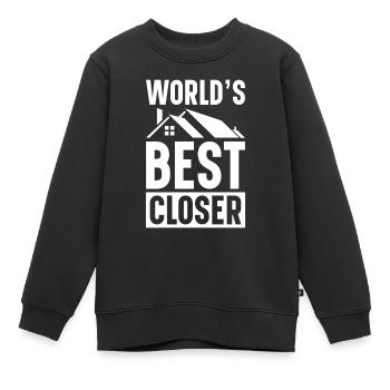 Agent immobilier Courtier immobilier Agent immobilier Agent immobilier - Sweat Premium enfant bio - noir - Devant - AI Model Kid Female (0cm)