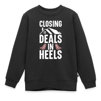 Agent immobilier Courtier immobilier Agent immobilier Agent immobilier - Sweat Premium enfant bio - noir - Devant - AI Model Kid Female (0cm)
