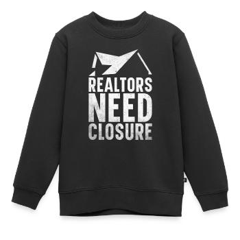 Agent immobilier Courtier immobilier Agent immobilier Agent immobilier - Sweat Premium enfant bio - noir - Devant - AI Model Kid Female (0cm)