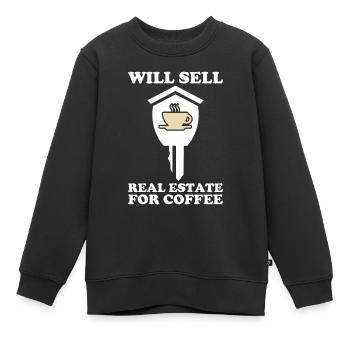 Agent immobilier Courtier immobilier Agent immobilier Agent immobilier - Sweat Premium enfant bio - noir - Devant - AI Model Kid Female (0cm)