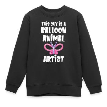 Ce gars est un artiste animalier en ballon, - Sweat Premium enfant bio - noir - Devant - AI Model Kid Female (0cm)