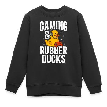 Quietscheentchen Quietscheente Gummiente - Kinder Premium Organic Sweatshirt - Schwarz - Vorne - AI Model Kid Female (0cm)