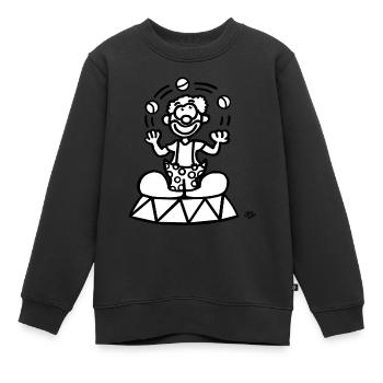 Un clown - Sweat Premium enfant bio - noir - Devant - AI Model Kid Female (0cm)