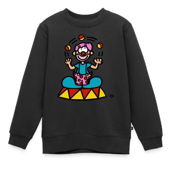 Un clown - Sweat Premium enfant bio - noir - Devant - AI Model Kid Female (0cm)