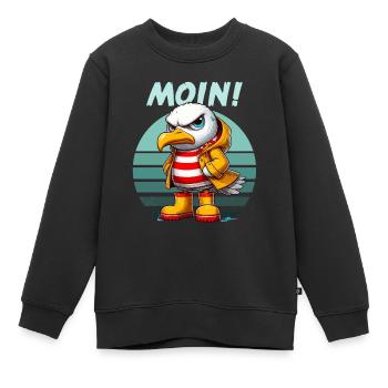 Hambourg Moin Seagull Nord Allemand Drôle Rétro - Sweat Premium enfant bio - noir - Devant - AI Model Kid Female (0cm)