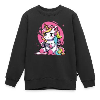 Play Controller Gaming Unicorn Controller - Sweat Premium enfant bio - noir - Devant - AI Model Kid Female (0cm)