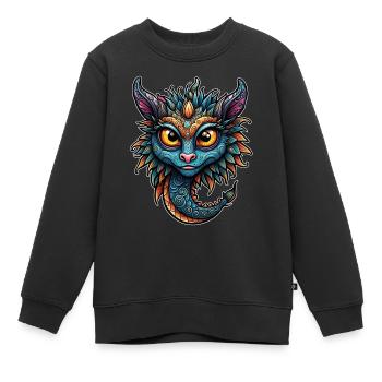 Créature fantastique adorable - Sweat Premium enfant bio - noir - Devant - AI Model Kid Female (0cm)