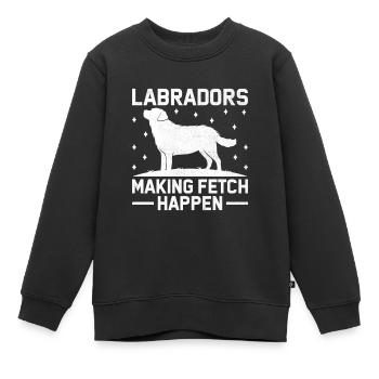 Labradore, Die Das Apportieren Möglich Machen Labrador Retriever L - Kinder Premium Organic Sweatshirt - Schwarz - Vorne - AI Model Kid Female (0cm)