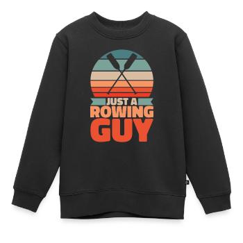 Rameur Juste un rameur - Sweat Premium enfant bio - noir - Devant - AI Model Kid Female (0cm)