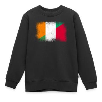 Elfenbeinküste Italien - Kinder Premium Organic Sweatshirt - Schwarz - Vorne - AI Model Kid Female (0cm)