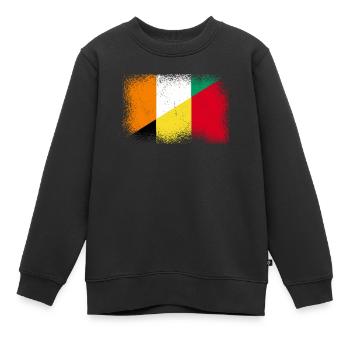 Elfenbeinküste Belgien Fahne - Kinder Premium Organic Sweatshirt - Schwarz - Vorne - AI Model Kid Female (0cm)