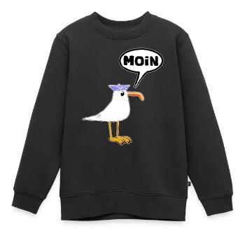 Moin Möwe Gummistiefel Stiefel Sprechblase - Kinder Premium Organic Sweatshirt - Schwarz - Vorne - AI Model Kid Female (0cm)
