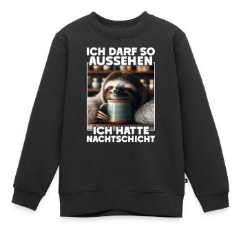 J’ai le droit d’avoir l’air d’avoir un quart de nuit - Sweat Premium enfant bio - noir - Devant - AI Model Kid Female (0cm)