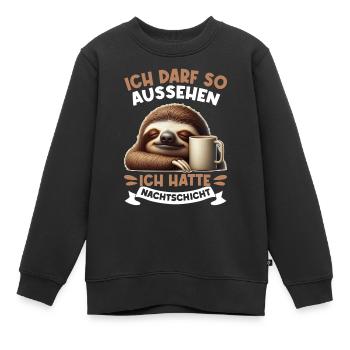 J’ai le droit d’avoir l’air d’avoir un quart de nuit - Sweat Premium enfant bio - noir - Devant - AI Model Kid Female (0cm)