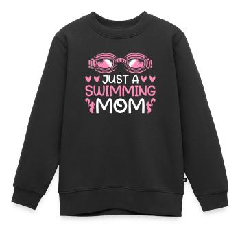 Maman nageuse nageuse juste une maman nageuse - Sweat Premium enfant bio - noir - Devant - AI Model Kid Female (0cm)