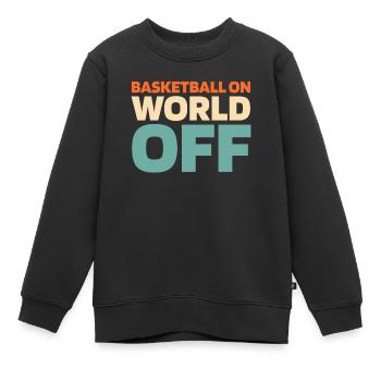 Basket-ball Basketballer Basket-ball sur World Off - Sweat Premium enfant bio - noir - Devant - AI Model Kid Female (0cm)