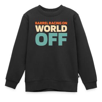 Courses de barils Équitation western Courses de barils - Sweat Premium enfant bio - noir - Devant - AI Model Kid Female (0cm)