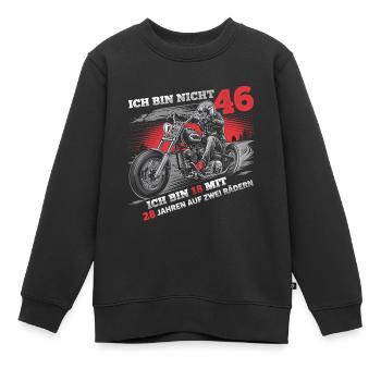 Ich bin nicht 46 Motorradfahrer Biker 46. - Kinder Premium Organic Sweatshirt - Schwarz - Vorne - AI Model Kid Female (0cm)