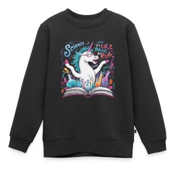 C’est comme de la magie mais réel - Sweat Premium enfant bio - noir - Devant - AI Model Kid Female (0cm)