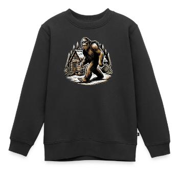 Bigfoot Sammler Sasquatch - Kinder Premium Organic Sweatshirt - Schwarz - Vorne - AI Model Kid Female (0cm)