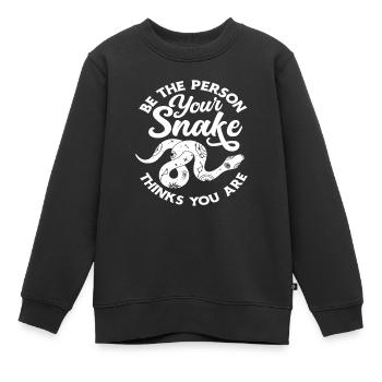 Serpent Serpents - Sweat Premium enfant bio - noir - Devant - AI Model Kid Female (0cm)