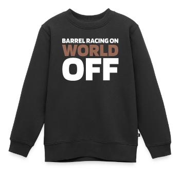 Fassrennen Westernreiten Barrel Racing - Kinder Premium Organic Sweatshirt - Schwarz - Vorne - AI Model Kid Female (0cm)