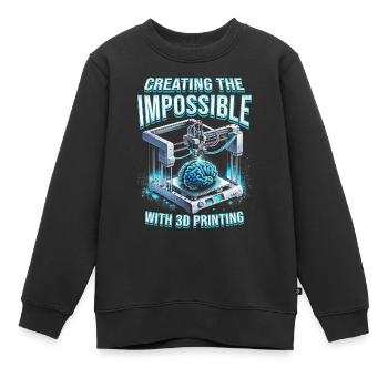 Creating The Impossible With 3D Printing - Kids Premium Organic Sweatshirt - black - Front - AI Model Kid Female (0cm)