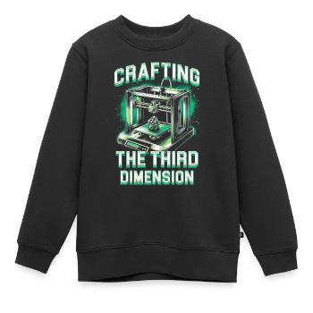 Impression 3D : un ingénieur 3D crée la troisième dimension - Sweat Premium enfant bio - noir - Devant - AI Model Kid Female (0cm)