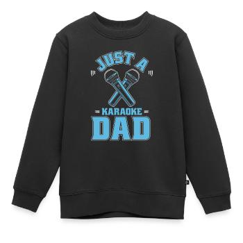 Karaoké Juste un papa karaoké - Sweat Premium enfant bio - noir - Devant - AI Model Kid Female (0cm)