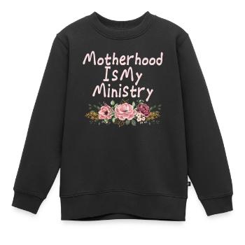 La maternité est mon ministère - Sweat Premium enfant bio - noir - Devant - AI Model Kid Female (0cm)