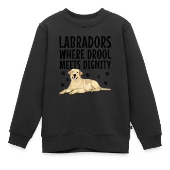 Labradors où la bave rencontre la dignité Labrador Retri - Sweat Premium enfant bio - noir - Devant - AI Model Kid Female (0cm)