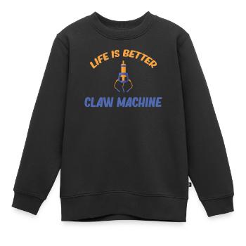Life Is Better Claw Machine Lover Vending - Kinder Premium Organic Sweatshirt - Schwarz - Vorne - AI Model Kid Female (0cm)