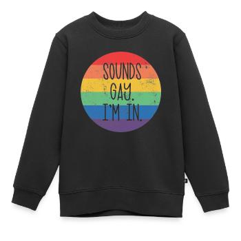 Sons gays Je suis dans la Gay Pride LGBTQ Rainbow Pride - Sweat Premium enfant bio - noir - Devant - AI Model Kid Female (0cm)