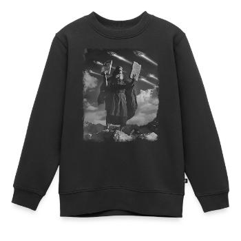Moses Jüdisch Christlich UFO Alien Außerirdisch Se - Kinder Premium Organic Sweatshirt - Schwarz - Vorne - AI Model Kid Female (0cm)
