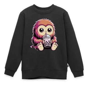 Bigfoot Bubble Tea - Kinder Premium Organic Sweatshirt - Schwarz - Vorne - AI Model Kid Female (0cm)