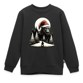 Weihnachtsmann Bigfoot - Kinder Premium Organic Sweatshirt - Schwarz - Vorne - AI Model Kid Female (0cm)