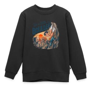 Bouldern Felsklettern Klettersport - Kinder Premium Organic Sweatshirt - Schwarz - Vorne - AI Model Kid Female (0cm)