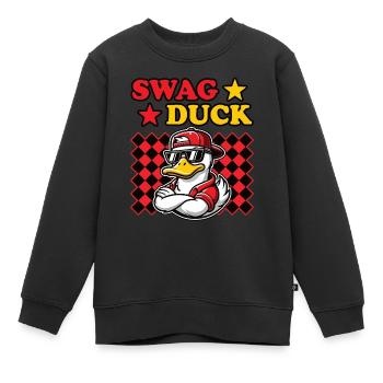 Swag Duck coole Ente mit Sonnenbrille - Kinder Premium Organic Sweatshirt - Schwarz - Vorne - AI Model Kid Female (0cm)