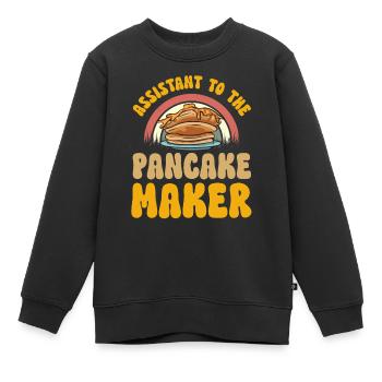 Pancake Breakfast Pancakes - Kids Premium Organic Sweatshirt - black - Front - AI Model Kid Female (0cm)